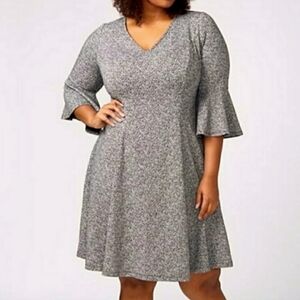 Lane Bryant V-Neck Fit & Flare Marled Dress Women's 14/16